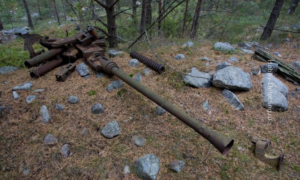 War cop Bolshoi Tyuters Island photo finds of WWII equipment Wehrmacht SS war