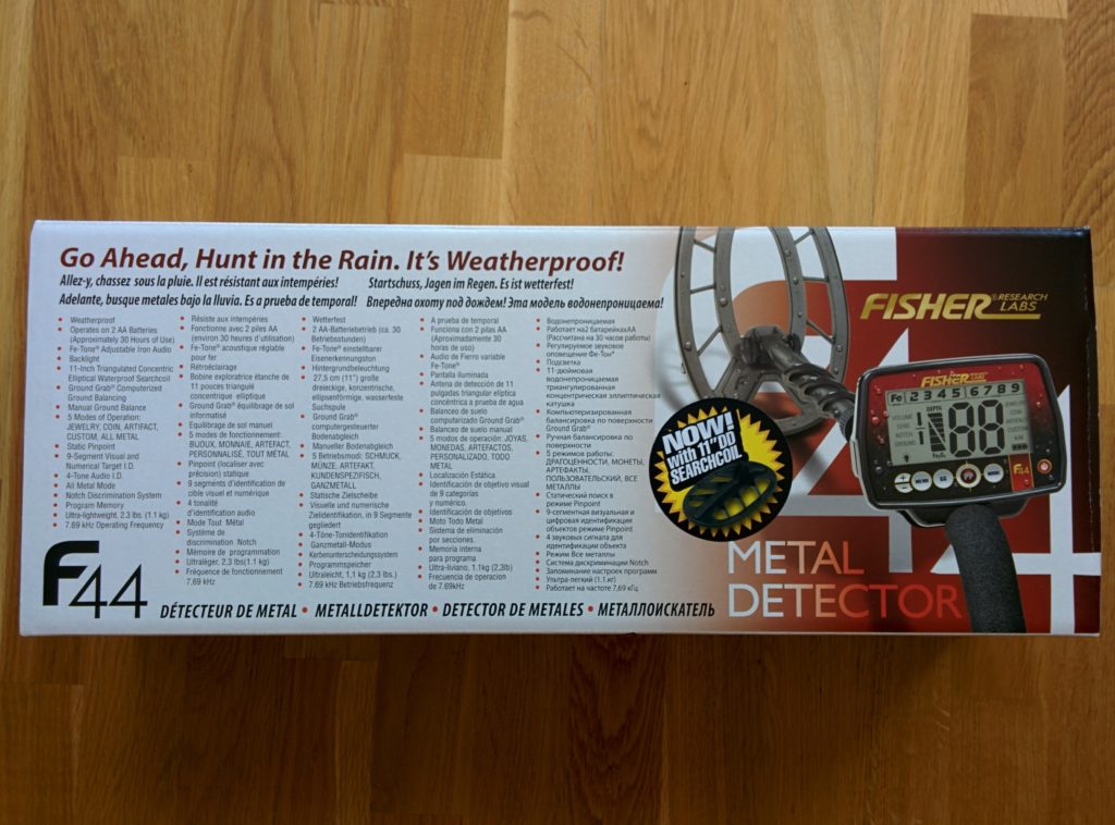 Fisher F44 FisherLab metal detector what's in the box