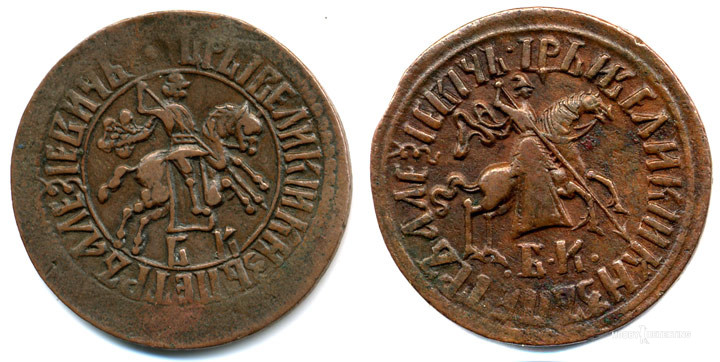 Copper pennies of Peter I 1704-1718 (identification of finds)